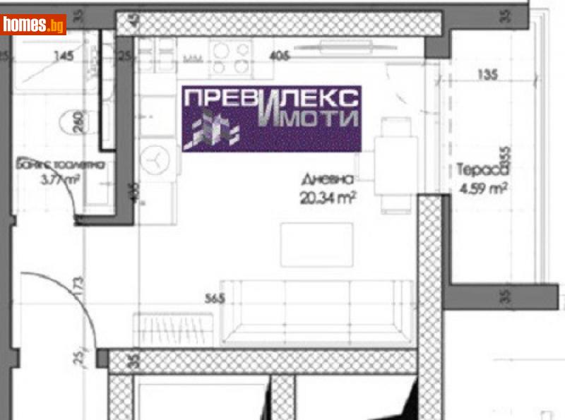 Едностаен, 44m² - Кв. Кършияка, Пловдив - Апартамент за продажба - Превилекс имоти ЕООД - 113632402