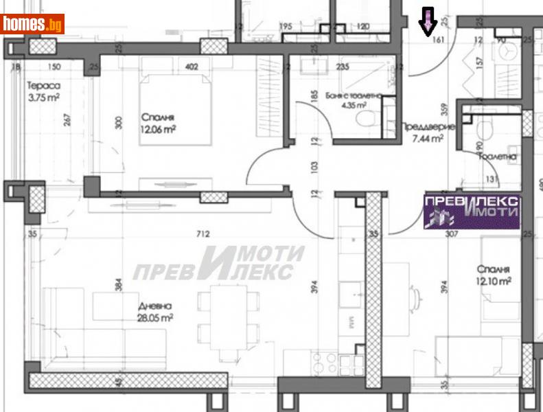 Тристаен, 101m² - Кв. Кършияка, Пловдив - Апартамент за продажба - Превилекс имоти ЕООД - 113632404