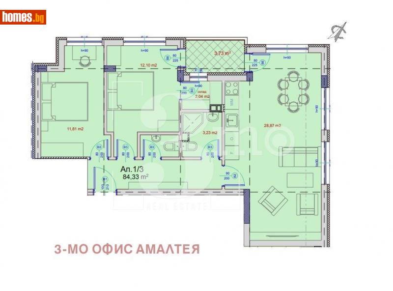 Тристаен, 101m² - Жк. Люлин 9, София - Апартамент за продажба - 3mo офис Амалтея - 113643662