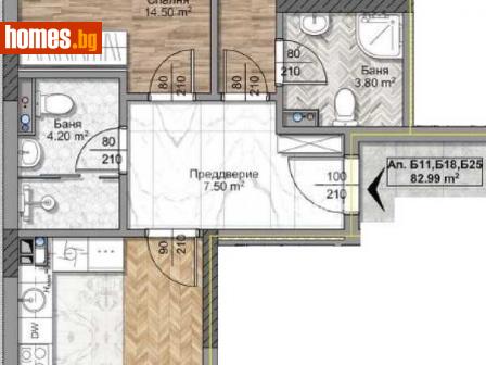 Тристаен, 101m² - Апартамент за продажба - 113644402