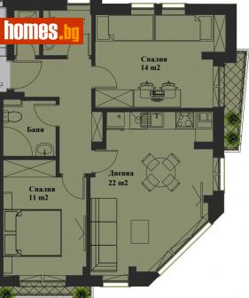 Тристаен, 91m² - Апартамент за продажба - 113649816