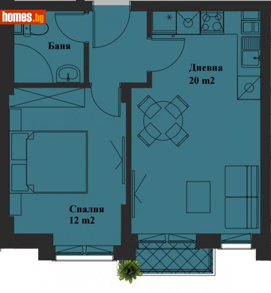 Двустаен, 53m² - Жк. Банишора, София - Апартамент за продажба - Ирида - 113649818