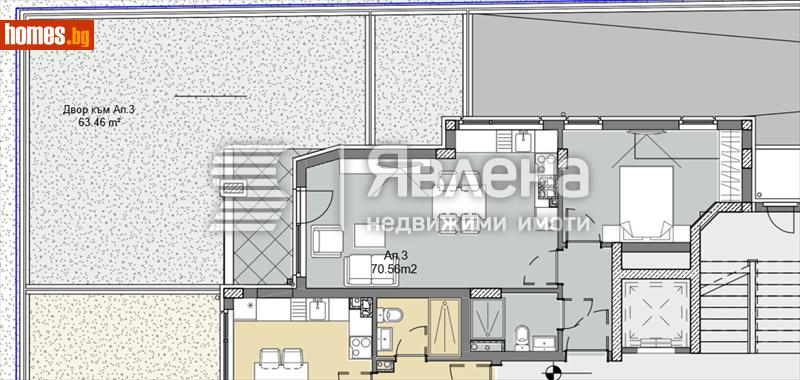 Двустаен, 71m² - Жк. Левски, София - Апартамент за продажба - ЯВЛЕНА - 113672868