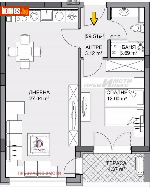 Двустаен, 71m² - Кв. Кършияка, Пловдив - Апартамент за продажба - Превилекс имоти ЕООД - 113674393