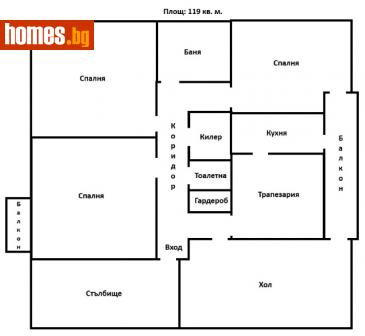Многостаен, 119m² - Апартамент за продажба - 113674833