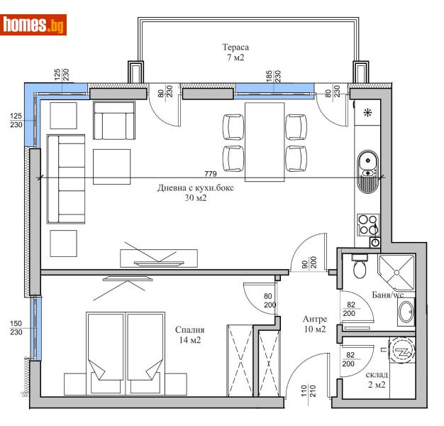 Двустаен, 78m² - Жк. Христо Смирненски, Пловдив - Апартамент за продажба - КОНДОР НЕДВИЖИМИ ИМОТИ - 113690750