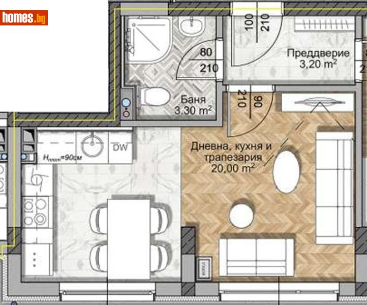 Двустаен, 56m² - Кв. Княжево, София - Апартамент за продажба - ERA Младост - 113691240