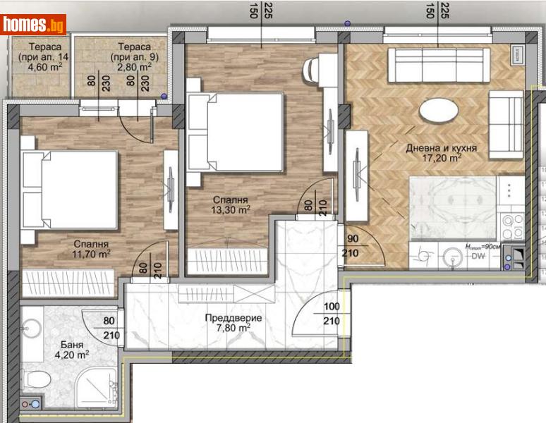 Тристаен, 88m² - Кв. Княжево, София - Апартамент за продажба - ERA Младост - 113691674