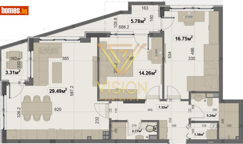 Тристаен, 117m² - Жк. Овча Купел, София - Апартамент за продажба - Vision Real Estate - 113743081