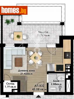 Едностаен, 52m² - Апартамент за продажба - 113744379