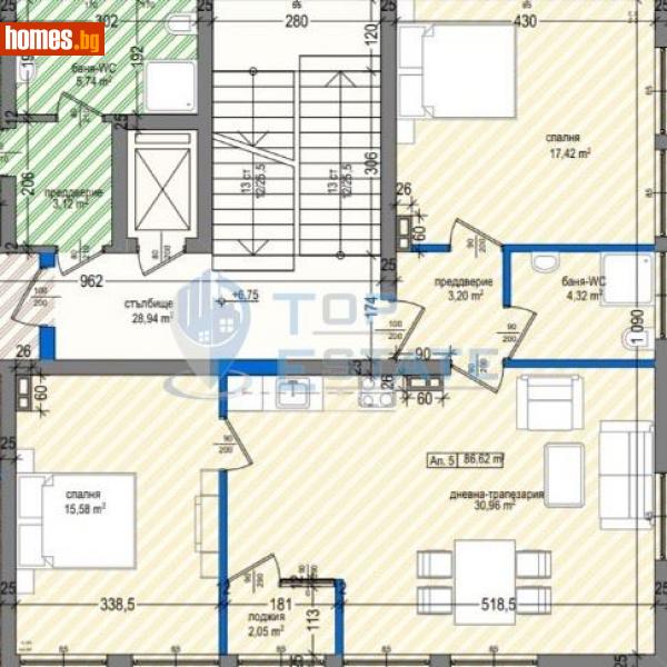 Тристаен, 86m² - Гр.Павликени, Велико Търново - Апартамент за продажба - Top Estate - 113773530