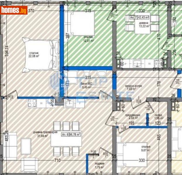 Тристаен, 97m² - Гр.Павликени, Велико Търново - Апартамент за продажба - Top Estate - 113773531