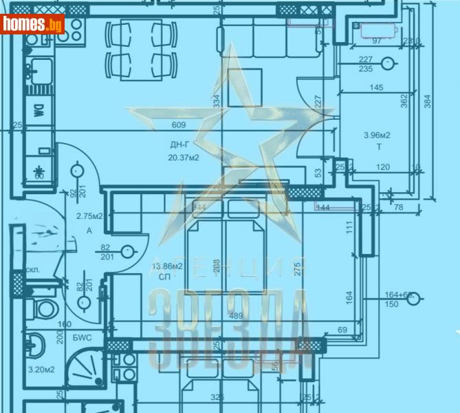 Двустаен, 64m² - Жк. Христо Смирненски, Пловдив - Апартамент за продажба - АГЕНЦИЯ ЗВЕЗДА - 113776806