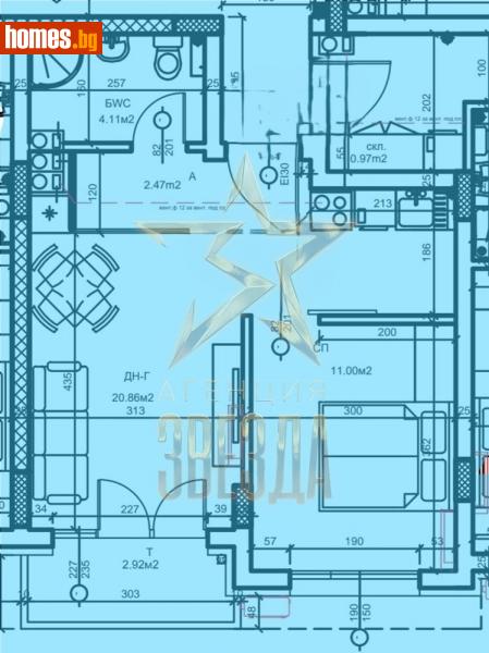 Двустаен, 60m² - Жк. Христо Смирненски, Пловдив - Апартамент за продажба - АГЕНЦИЯ ЗВЕЗДА - 113776807