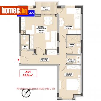 Тристаен, 107m² - Апартамент за продажба - 113786232