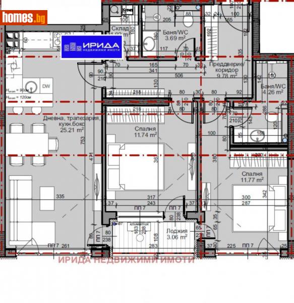 Тристаен, 99m² - Жк. Младост 4, София - Апартамент за продажба - Ирида - 113786291