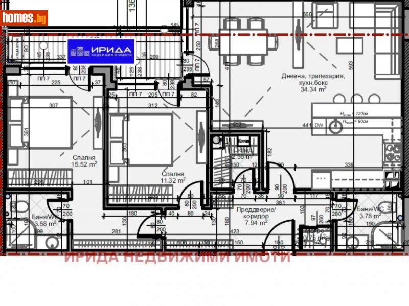 Тристаен, 113m² - Жк. Младост 4, София - Апартамент за продажба - Ирида - 113786395