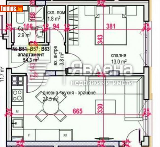 Двустаен, 65m² - Жк. Меден Рудник, Бургас - Апартамент за продажба - ЯВЛЕНА - 113796317