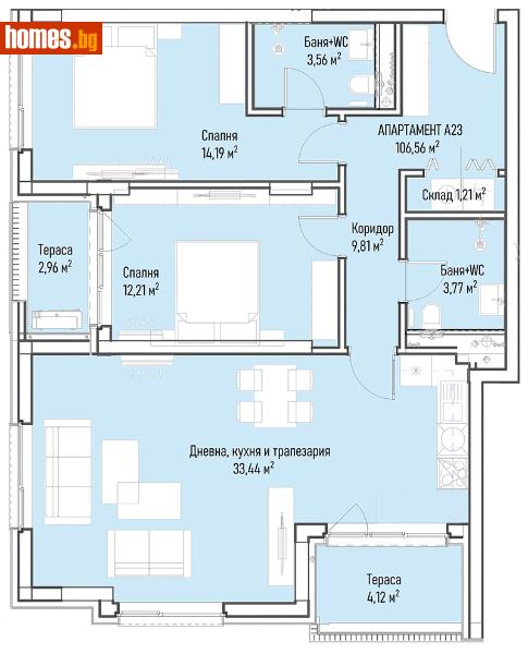 Тристаен, 133m² - Кв. Малинова Долина, София - Апартамент за продажба - LATIRA - 113813357