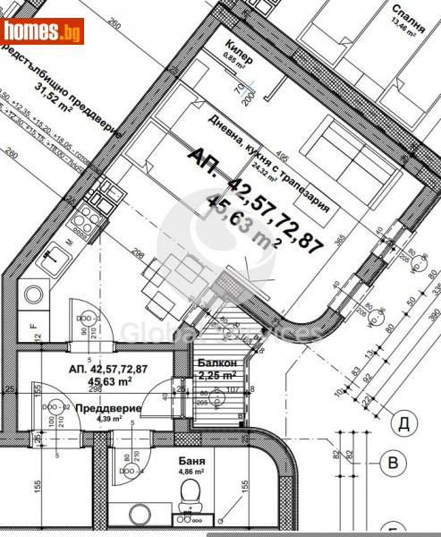 Едностаен, 60m² - Жк. Зона Б19, София - Апартамент за продажба - Глобъл Сървисиз ООД - 113822059