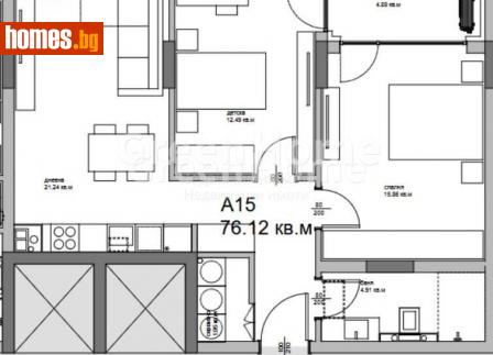 Тристаен, 87m² - Апартамент за продажба - 113822284