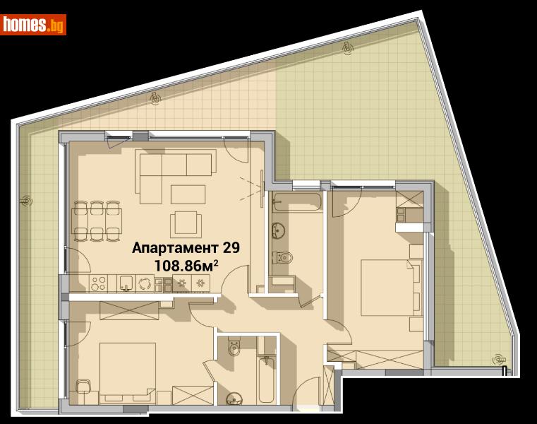 Тристаен, 182m² - Жк. Полигона, София - Апартамент за продажба - LATIRA - 113824145