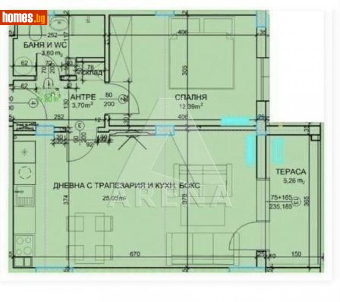 Двустаен, 70m² - Жк. Христо Смирненски, Пловдив - Апартамент за продажба - Арена имот  - 113827062