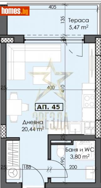 Едностаен, 43m² - Жк. Тракия, Пловдив - Апартамент за продажба - АГЕНЦИЯ ЗВЕЗДА - 113848712