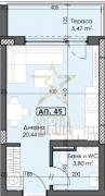 Едностаен, 43m² - Жк. Тракия, Пловдив - Апартамент за продажба - АГЕНЦИЯ ЗВЕЗДА - 113848712