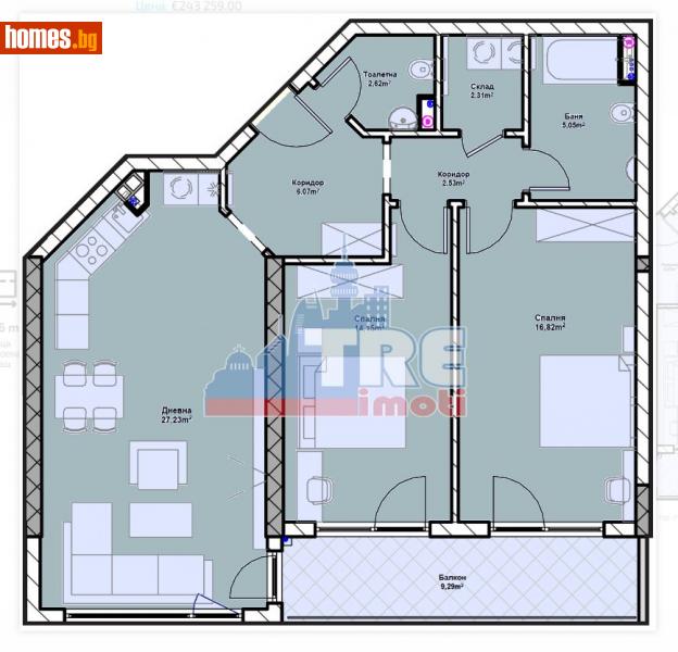 Тристаен, 115m² - Жк. Полигона, София - Апартамент за продажба - ТЕНДЕНЗ РИАЛ ЕСТЕЙТ - 113851608