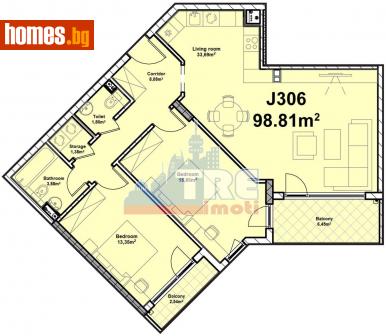 Тристаен, 116m² - Апартамент за продажба - 113851622