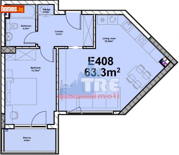 Двустаен, 77m² - Жк. Полигона, София - Апартамент за продажба - ТЕНДЕНЗ РИАЛ ЕСТЕЙТ - 113851623