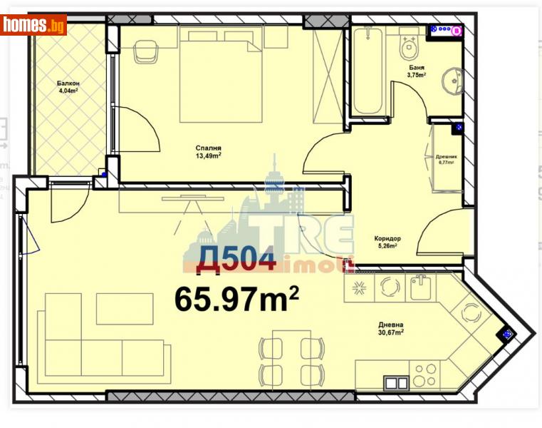 Двустаен, 78m² - Жк. Полигона, София - Апартамент за продажба - ТЕНДЕНЗ РИАЛ ЕСТЕЙТ - 113851626