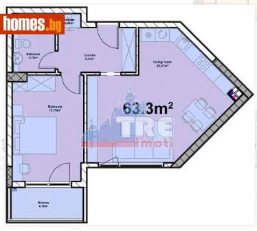 Двустаен, 77m² - Апартамент за продажба - 113851644