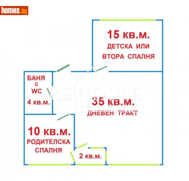 Тристаен, 86m² -  Червен Площад, Варна - Апартамент за продажба - AGENCY REHOUSE Real Estate - 113852281