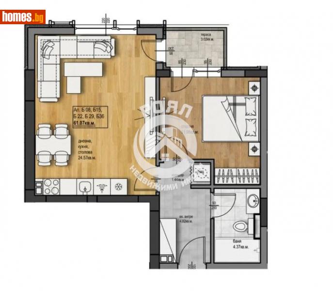 Двустаен, 69m² - Жк. Христо Смирненски, Пловдив - Апартамент за продажба - Роял Недвижими Имоти - 113858601