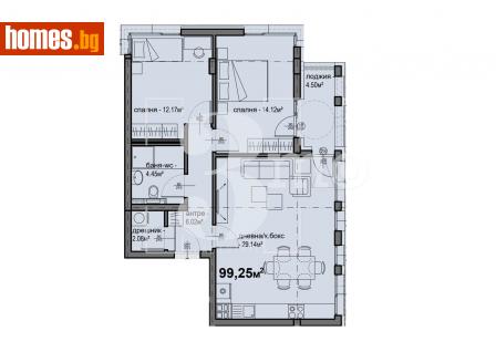 Тристаен, 99m² - Апартамент за продажба - 113864405