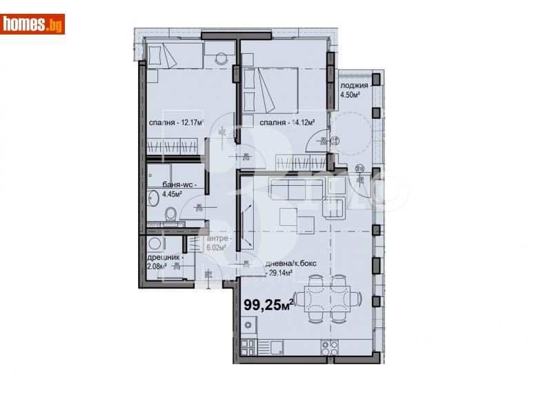 Тристаен, 99m² - Жк. Люлин 5, София - Апартамент за продажба - 3mo офис Амалтея - 113864405