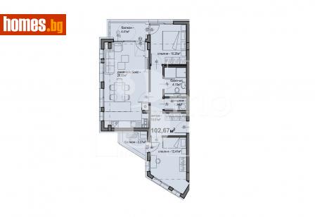 Тристаен, 102m² - Апартамент за продажба - 113864410