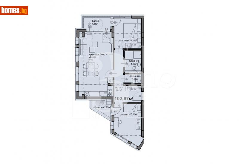 Тристаен, 102m² - Жк. Люлин 5, София - Апартамент за продажба - 3mo офис Амалтея - 113864410