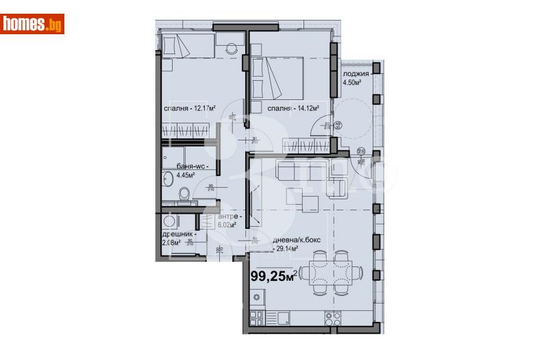 Тристаен, 99m² - Жк. Люлин 5, София - Апартамент за продажба - 3mo офис Амалтея - 113864417