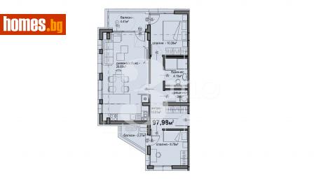 Тристаен, 98m² - Апартамент за продажба - 113864418