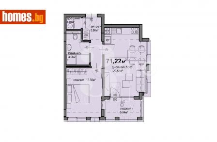 Двустаен, 71m² - Апартамент за продажба - 113864421