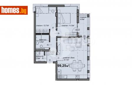 Тристаен, 99m² - Апартамент за продажба - 113864426