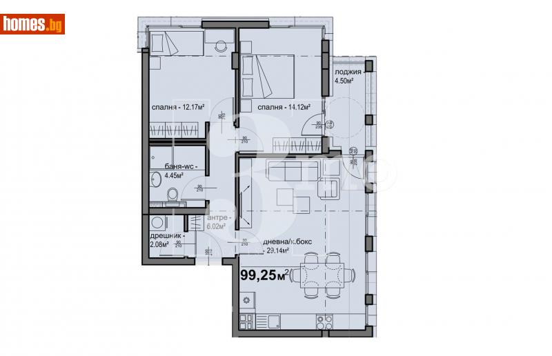 Тристаен, 99m² - Жк. Люлин 5, София - Апартамент за продажба - 3mo офис Амалтея - 113864426