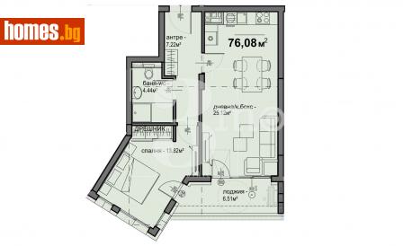 Двустаен, 76m² - Апартамент за продажба - 113864427