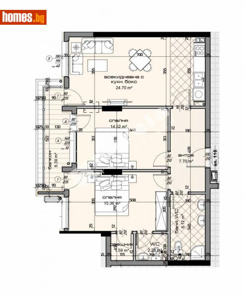 Тристаен, 115m² - Жк. Младост, Варна - Апартамент за продажба - МИРЕЛА - 113865313
