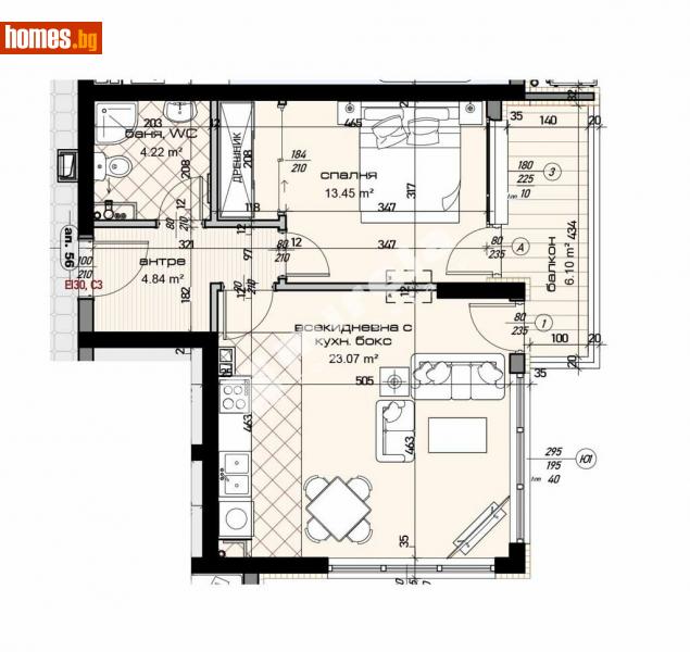 Двустаен, 76m² - Жк. Младост, Варна - Апартамент за продажба - МИРЕЛА - 113865324