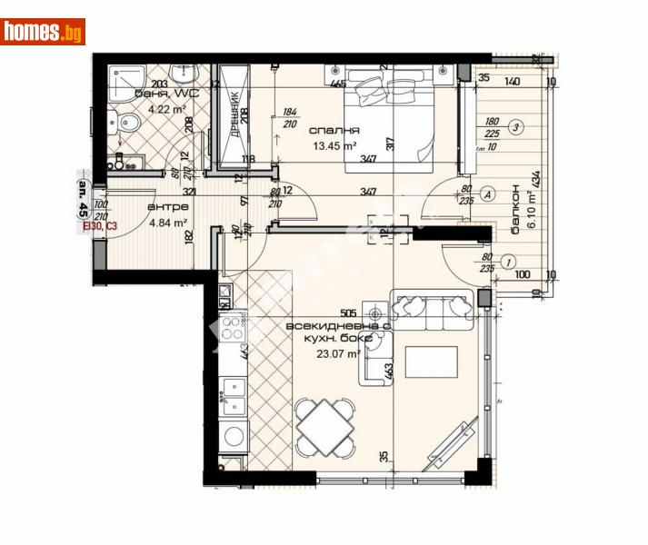 Двустаен, 73m² - Жк. Младост, Варна - Апартамент за продажба - МИРЕЛА - 113865378