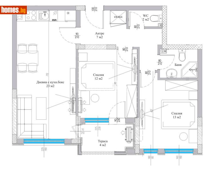 Тристаен, 89m² - Жк. Христо Смирненски, Пловдив - Апартамент за продажба - КОНДОР НЕДВИЖИМИ ИМОТИ - 113866540